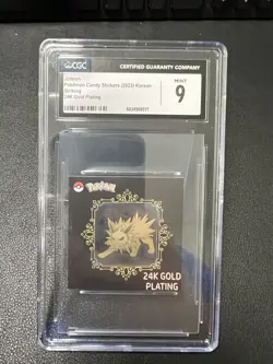 Jolteon Pokemon Candy Stickers 24k Gold Plating GM9 Very Rare Low Pop - Image 1