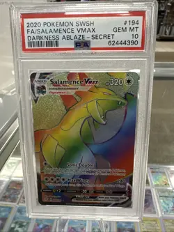 PSA 10 GEM MINT SALAMANCE 2020 Pokemon SWSH DARKNESS ABLAZE - SECRET - Image 1