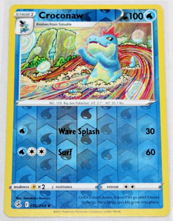 Pokemon 2021 Fusion Strike "Croconaw" #056/264 Reverse Holo Uncommon - Image 1