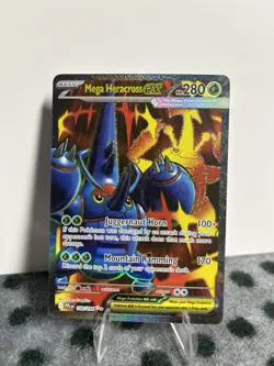 Pokemon Mega Heracross EX 108/094 Phantasmal Flames SR Full Art English Card TCG - Image 1