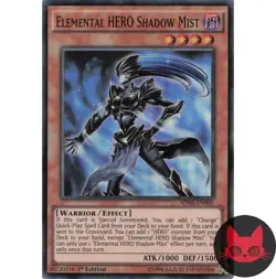 Yugioh Elemental HERO Shadow Mist SDHS-EN001 Super Rare 1st Edition LP - Image 1