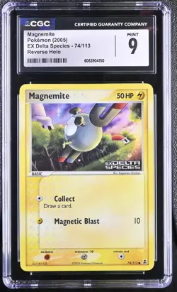 CGC 9 Magnemite EX Delta Species 74/113 Reverse Holo Stamped Pokemon Card - Image 1