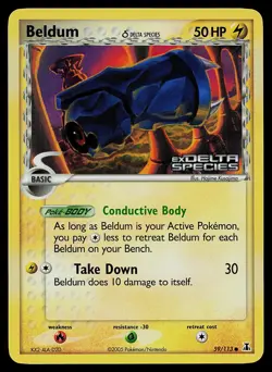 Pokemon Card - Beldum Delta Species 59/113 Common Reverse Holo Stamped - Image 1