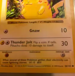 RARE Pikachu 40HP Red Cheeks Shadowless 1st Ed 1999 Pokemon Base Set Card 58/102 - Image 5