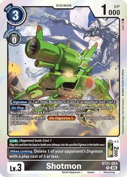 1x BT21-054 Shotmon World Convergence Digimon Card Game x1 - Image 1
