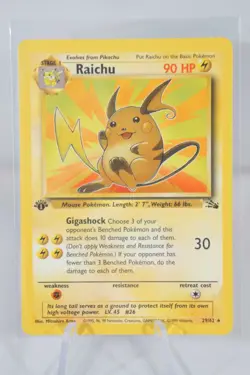 1999 Pokemon Fossil Set Raichu 29/62 1st Edition Rare Non-Holo Card - Image 1