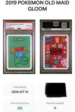 2019 Gloom Old Maid Japanese Pokemon Card - PSA 10 GEM MINT - Image 2