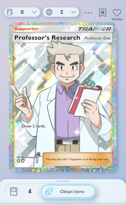 Pokemon TCG Pocket - Professor’s Research or Any 2 Star Card B1 MEGA RISING SET - Image 1