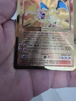 Pokemon Celebrations Gold Metal Charizard Card 4/102 Premium Collection - Image 4