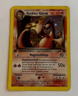 GERMAN Dark Charizard Dunkles Glurak - 1st Edition Team Rocket 4/82 Pokemon Card - Image 1