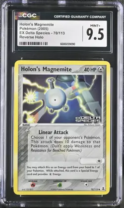 CGC 9.5 Holon's Magnemite EX Delta Species 70/113 Reverse Holo Stamped Pokemon - Image 1
