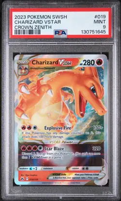 2023 POKEMON SWORD & SHIELD CROWN ZENITH #019 CHARIZARD VSTAR PSA 9 - Image 1