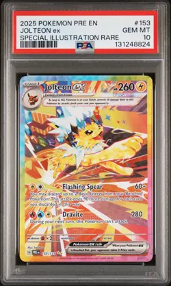 2025 POKEMON PRE EN-PRISMATIC EVOLUTIONS #153 JOLTEON EX PSA 10 - Image 1