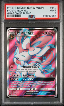 2017 Pokemon Sun & Moon Guardians Rising Sylveon GX #140 Fa PSA 9 - Image 1