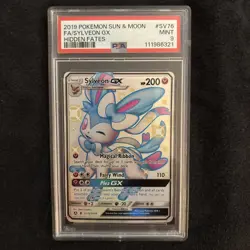 Pokemon TCG Sylveon GX SV76/SV94 Hidden Fates Shiny Vault Holo PSA 9 Mint - Image 4