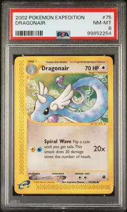 2002 Pokemon Expedition 75 Dragonair PSA 8 NM-MT - Image 1