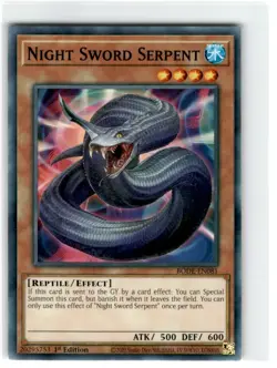 Yu-Gi-Oh! Night Sword Serpent Common BODE-EN081 Moderately Played 1st Edition - Image 1