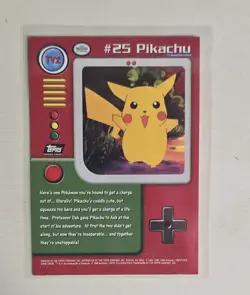 PIKACHU #25 TV2 - Black Logo - Non-Holo - TOPPS POKEMON CARD - Image 2