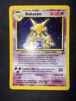 Alakazam Holo Pokemon TCG Card 1/130 Base Set 2 DMG - Image 2