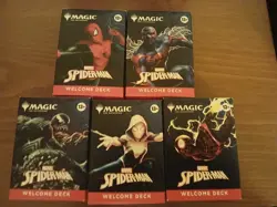 MTG Spiderman Welcome Deck Set Of 5 - SDCC 2025 Magic The Gathering IN HAND!! - Image 1