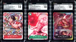 One Piece Monkey D Luffy Japanese CGC 10 Mint! 3 x Graded Card Bundle/Lot - Image 1