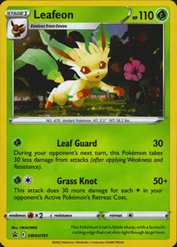 Leafeon SWSH191 Promo SWSH: Sword & Shield Promo Cards Pokemon Card NM - Image 1