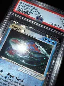 *HOLO SWIRL* Pokemon 2003 Kyogre EX Holo Black Star Promo Card #001 PSA 5 - Image 5