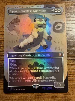 Magic The Gathering MTG Avatar Borderless Appa Steadfast Guardian Foil Showcase - Image 1