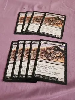 9 Copies Relentless Rats MTG (Read Description) 4x M11 5x Fifth Dawn - Image 1