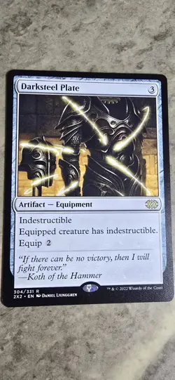 Darksteel Plate Double Masters 2022 Regular Artifact Equipment Rare MTG NM - Image 1