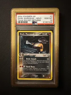 2004 Pokemon Ex Team Rocket Returns Dark Marowak 7/109 HOLO PSA 10 Gem Mint - Image 1