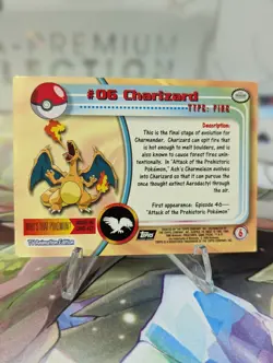 Charizard #06 Pokemon Topps Series 1 1999 LP Black Logo!! - Image 2