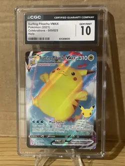 Pokemon TCG Surfing Pikachu VMAX 009/025 Celebrations CGC 10 - Image 3