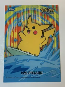2000 Topps Pokemon TV Surfing Pikachu #25 Stick-Ons 8 of 10 (A) - Image 1