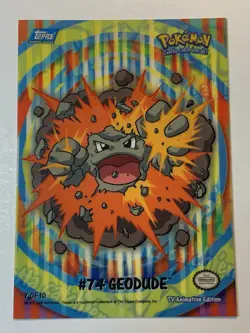 2000 Topps Pokemon TV Geodude #74 (D) Stick-Ons Sticker 7 of 10 - Image 1