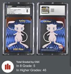 Pokemon 2000 Topps Series 3 PC7 Clear Card Mew CGC 8 NM MINT LOW POP 5 - Image 2