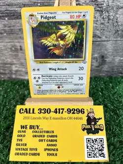 Pidgeot 8/64 MP! Holo Rare Jungle Set Unlimited Edition Pokemon Card 1999 WOTC - Image 1