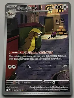 Pokemon Mega Evolution Gumshoos Stage 1 Illustration Rare HoloFoil #153/132 - Image 1