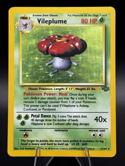 Vileplume 15/64 Jungle Unlimited - Holo Rare - WOTC - MP - Pokemon Vintage - Image 1