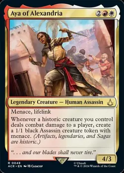 NM Etched Foil Aya of Alexandria, Assassin's Creed, Magic the Gathering, 229 - Image 1
