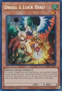 Yugioh! Droll & Lock Bird - RA02-EN006 - Secret Rare - 1st Edition Near Mint, En - Image 1