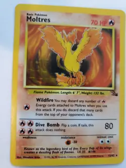 Moltres Fossil Set Holo Pokemon Card Base WOTC - Image 1