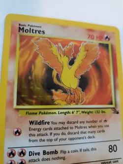 Moltres Fossil Set Holo Pokemon Card Base WOTC - Image 3