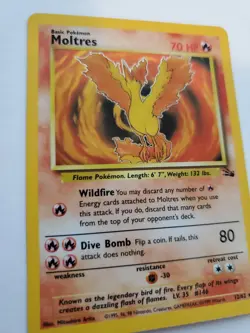 Moltres Fossil Set Holo Pokemon Card Base WOTC - Image 5