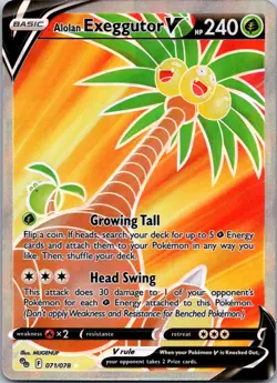 Alolan Exeggutor V 071/078 Go Pokemon Card TCG NM - Image 1