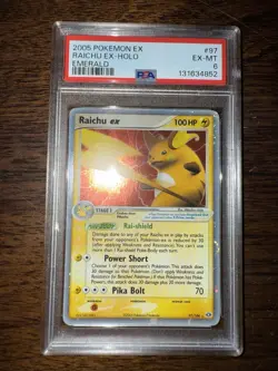 Pokemon EX Emerald Raichu EX 2005 Holo Card PSA 6 - Image 4