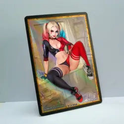 HARLEY QUINN Waifu Anime Card LIMITED 1/1 Custom TCG Holo T11996 - Image 2