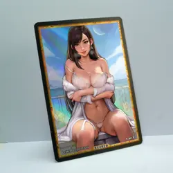 TIFA LOCKHART Waifu Anime Card LIMITED 1/1 Custom TCG Holo T12020 - Image 2