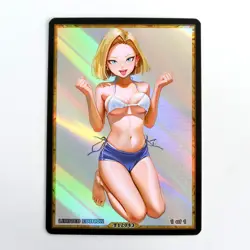 ANDROID 18 Waifu Anime Card LIMITED 1/1 Custom TCG Holo T12043 - Image 1
