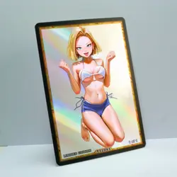 ANDROID 18 Waifu Anime Card LIMITED 1/1 Custom TCG Holo T12043 - Image 2